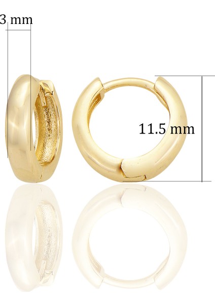 14 Ayar Altın Halka Küpe Zarif ve Sade Minimalist Küçük Boy D031