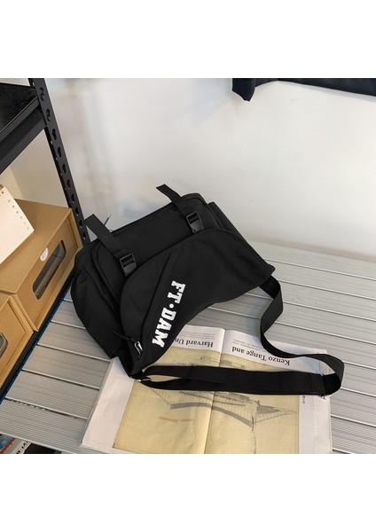 Japon Ins Modaya Uygun Marka Çok Yönlü Büyük Kapasiteli Crossbody Çanta Kore Rahat Naylon Hong Kong Tarzı Fonksiyonel Çanta Alet Çantası (Yurt Dışından)