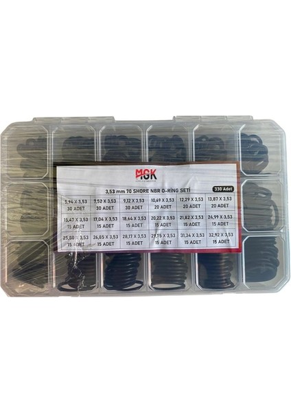 3.53 mm 70 Shore Nbr O-Ring Seti