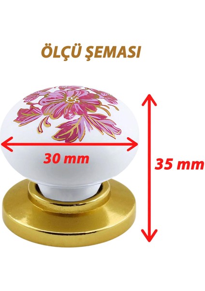 8 Adet Pembe Beyaz Ortanca Çiçek Desenli Altın Tablalı Polimer Düğme Kulp Mobilya Mutfak Dolabı Çekmece Kulpları fiyatları