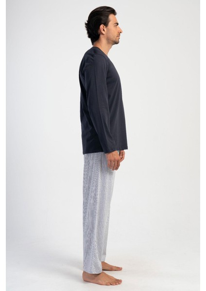 Erkek Uzun Kol Antrasit Pijama Takım C8T5N2O304 modelleri