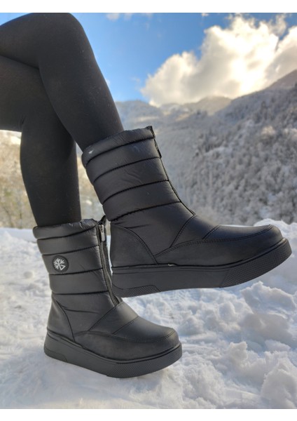Çiğdem Kar Botu - Kar 9 - Siyah-Önden-Fermuarlı - 37 modelleri
