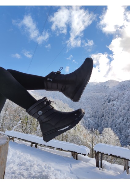 Çiğdem Kar Botu - Kar 8 - Siyah-Yandan-Fermuarlı - 38 modelleri