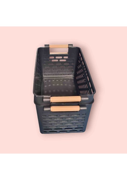 2 Adet Çok Amaçlı Plastik Tutacaklı Organizer Sepet - Dolap Içi & Çekmece Düzenleyici Sepet