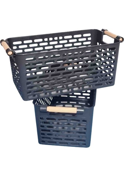 2 Adet Çok Amaçlı Plastik Tutacaklı Organizer Sepet - Dolap Içi & Çekmece Düzenleyici Sepet modelleri