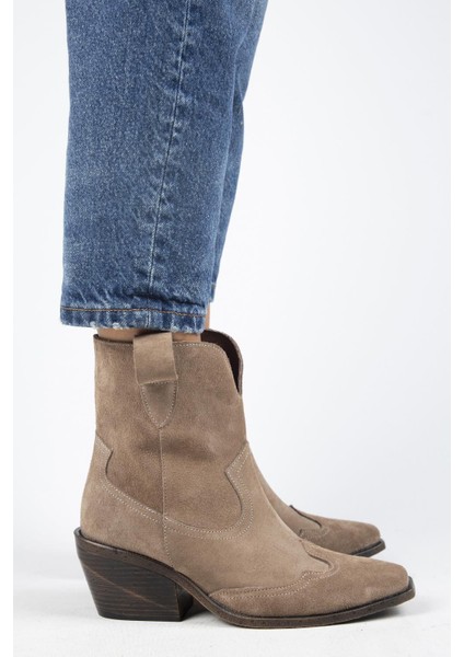 Ellinor Kadın Deri Western Vizon Bot