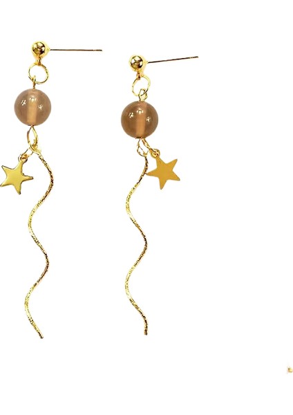 Runkaitongkore Tarzı Kamelya Tarzı Delinmemiş Küpe Inci Çiçek Dama Tahtası Elmas Küpe Kadınlar Için (Yurt Dışından)