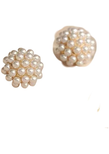 Runkaitongkore Tarzı Kamelya Tarzı Delinmemiş Küpe Inci Çiçek Dama Tahtası Elmas Küpe Kadınlar Için (Yurt Dışından)