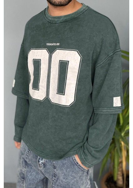 Oversize Baskılı Old School Sweatshirt