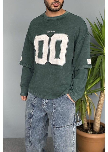 Oversize Baskılı Old School Sweatshirt fiyatları