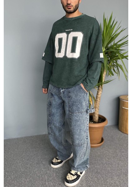 Oversize Baskılı Old School Sweatshirt indirimleri