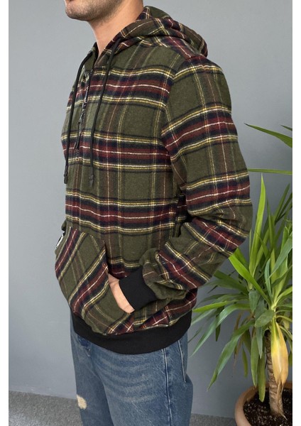 Arkası Baskılı Kapüşonlu Sweatshirt Kanguru Cepli Oversize fiyatları