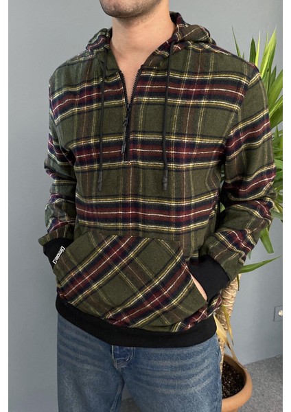 Arkası Baskılı Kapüşonlu Sweatshirt Kanguru Cepli Oversize fırsatları