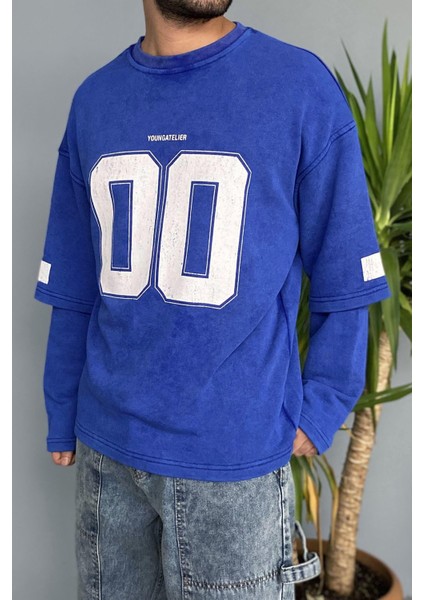 Oversize Baskılı Old School Sweatshirt