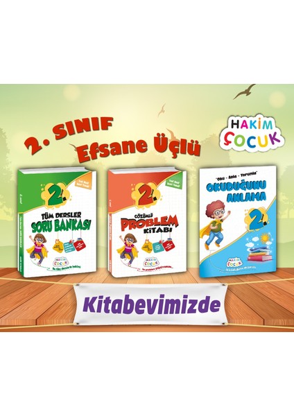 2.sınıf Tüm Dersler Soru Bankası+Çözümlü Problem Kitabı+Okuduğunu Anlama