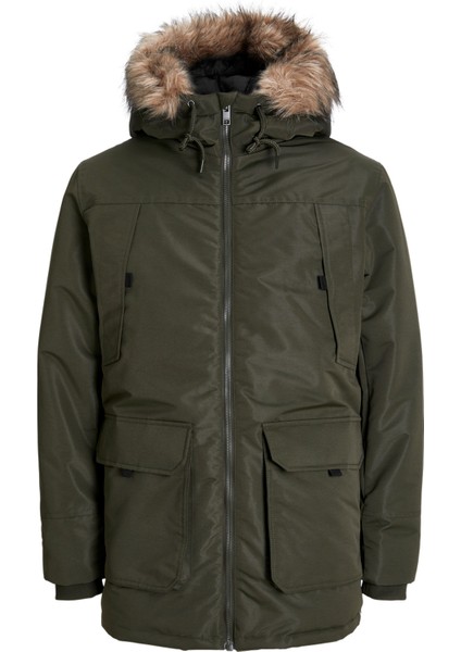 Suni Kürk Detayli Rüzgara Dayanikli Kapüsonlu Parka - Construct