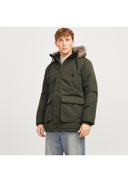 Suni Kürk Detayli Rüzgara Dayanikli Kapüsonlu Parka - Construct fırsatları