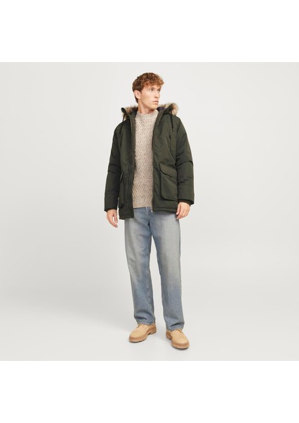 Suni Kürk Detayli Rüzgara Dayanikli Kapüsonlu Parka - Construct indirimleri