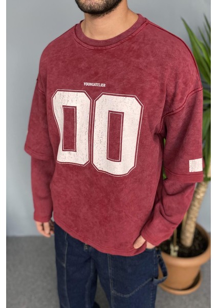 Oversize Baskılı Old School Sweatshirt
