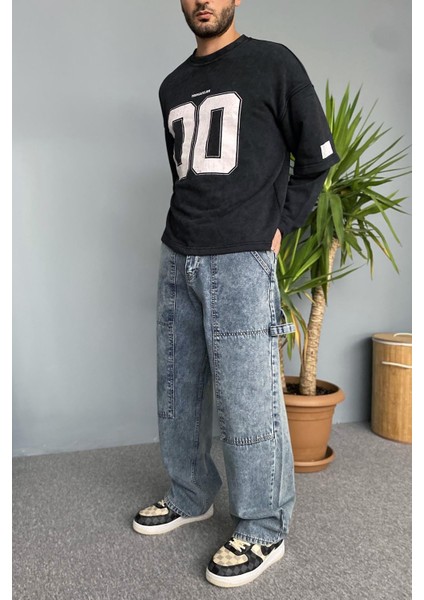 Oversize Baskılı Old School Sweatshirt fiyatları