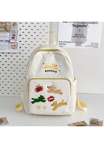 Kadınlar Için Karikatür Köpek Yavrusu Sırt Çantası, Sevimli Büyük Kapasiteli Gündelik Öğrenci Çantası, Çocuk Sırt Çantası (Yurt Dışından)