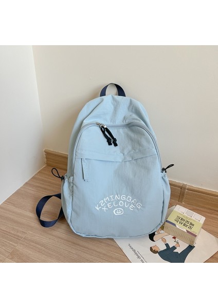 Schoolbag Kadın Üniversite Öğrencisi Hafif Yumuşak Kumaş Sırt Çantası Bayanlar Basit Seyahat Hafif Sırt Çantası (Yurt Dışından)