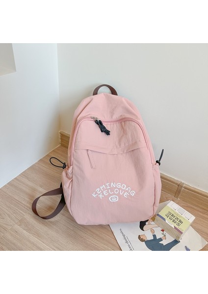 Schoolbag Kadın Üniversite Öğrencisi Hafif Yumuşak Kumaş Sırt Çantası Bayanlar Basit Seyahat Hafif Sırt Çantası (Yurt Dışından)