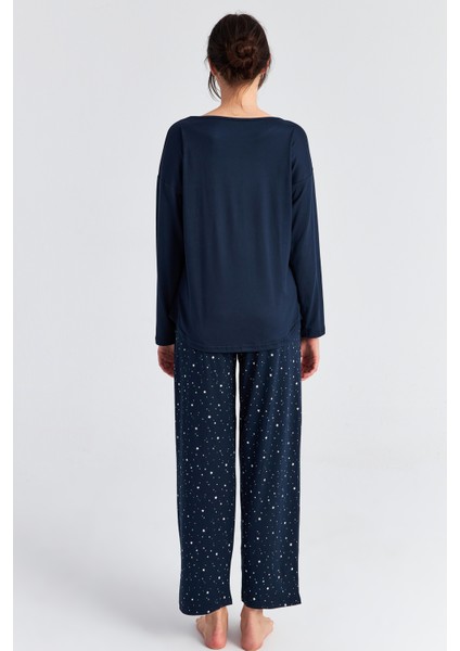Kadın Laci Yıldız Cepli Uzun Kol Pantolon Pijama Takım fırsatları