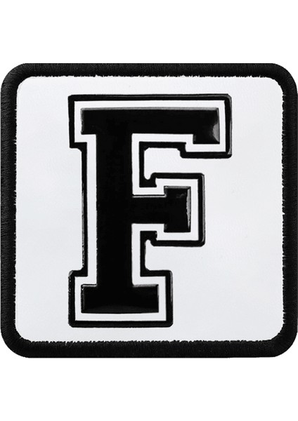 V1 F Harf - 1 Kod Logolu Unisex Beyaz-Siyah Harf Bench
