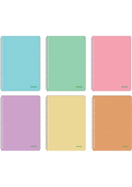 A4 Spiralli Pastel Kapak Defter 96 Yaprak Çizgili