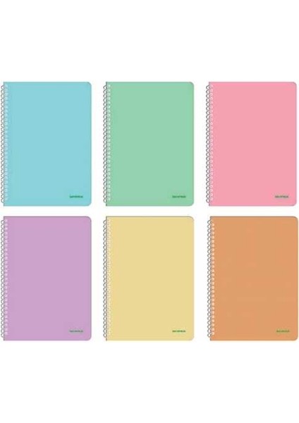 Pastel Spiralli Pp Kapak A4 120 Yaprak Kareli Defter