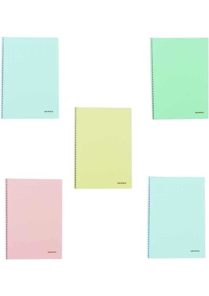 Pastel Spiralli Pp Kapak A4 60 Yaprak Kareli Defter