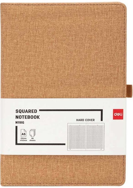 Kumaş Kaplama Krem A5 96 Yp. Kareli Defter N118G