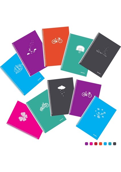 Pastel Spiralli Pp Kapak A4 120 Yaprak Çizgili Defter