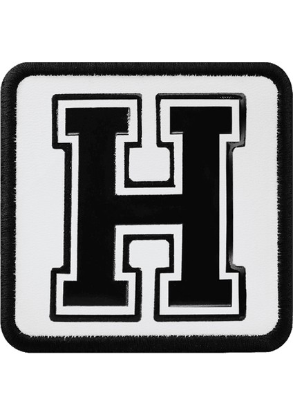V1 H Harf - 1 Kod Logolu Unisex Beyaz-Siyah Harf Bench