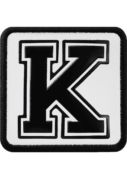 V1 K Harf - 1 Kod Logolu Unisex Beyaz-Siyah Harf Bench