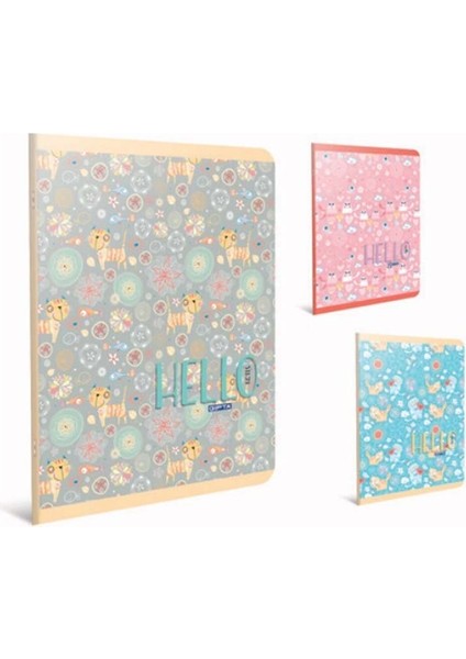 Hello A4 Dikişli Karton Kapak Defter 80 Yaprak Çizgili 3767