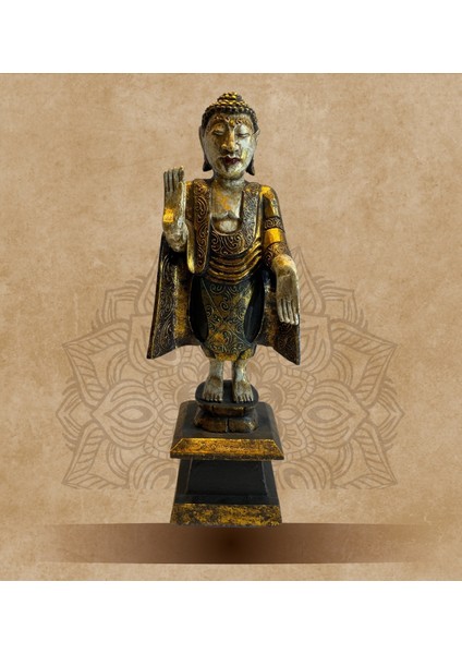 Ahşap El Yapımı Buda Heykel