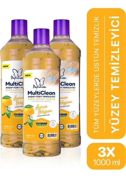 Limon Kokulu Hijyenik Ahşap Temizleyici 3X1000 ml
