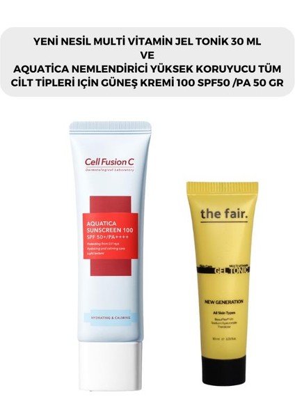 The Fair. Multi Vitamin Jel Tonik 30 ml ve Cell Fusion C Aquatica Güneş Kremi 50 ml