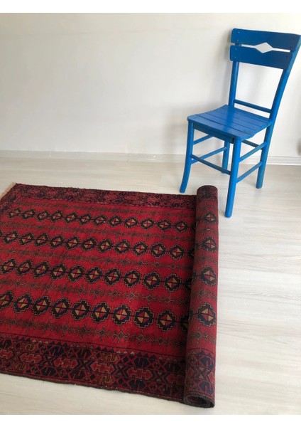 200X120CM El Dokuma Büyük Boy Yün Kırmızı Renkli Anadolu Kilim Ender Desenli Nostaljik Kilim