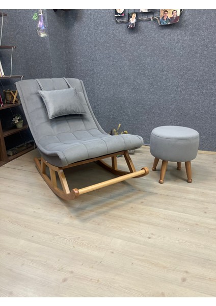 Miskin Naturel Kül Gri Sallanan Sandalye Dinlenme/Emzirme/Baba/Tv/Okuma/Uzanma Koltuğu Berjer fırsatları