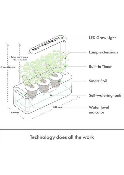 Click & Grow Iç Mekan Akıllı Bahçe 3 - Beyaz | Taze Meyve, Sebze ve Otlar Yetiştirmek Için