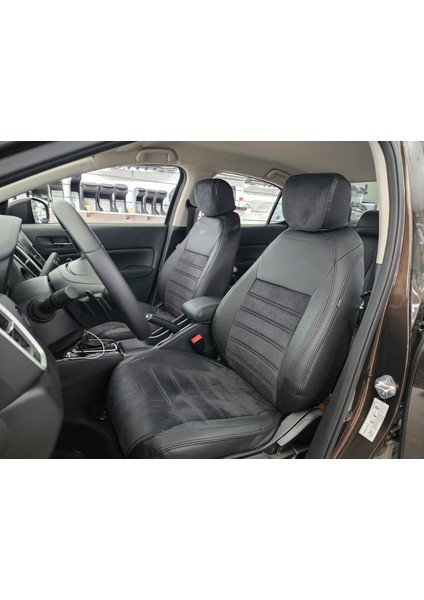 Honda City Araca Özel Oto Koltuk Kılıfı - Tay Tüyü Ve Deri