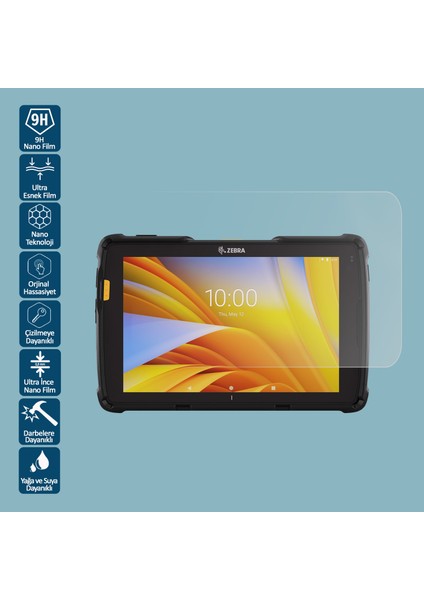 Zebra ET45 Kurumsal 8.0 Inç 8 Inç Tablet Ekran Koruyucu Nano Film