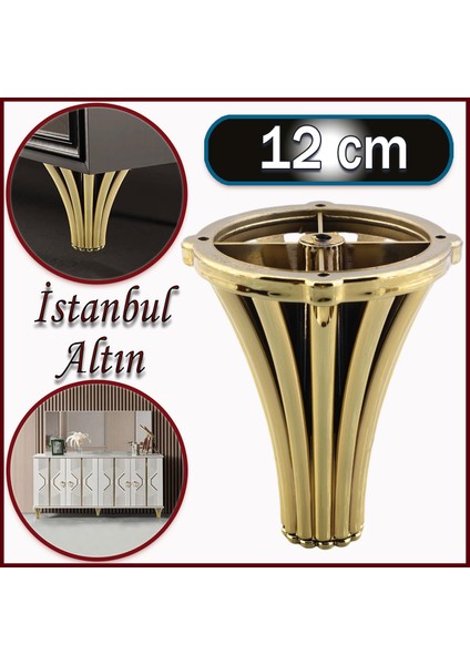 Mobilya Kanepe Koltuk Konsol Tv Ünitesi Baza Ayağı Orta Sehpa Ayakları 12 cm Altın fiyatları