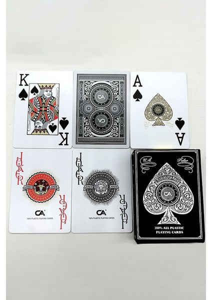 Jumbo Plastik Su Geçirmez Jumbo Blackjack Iskambil Oyun Kağıdı CIN885SLV modelleri