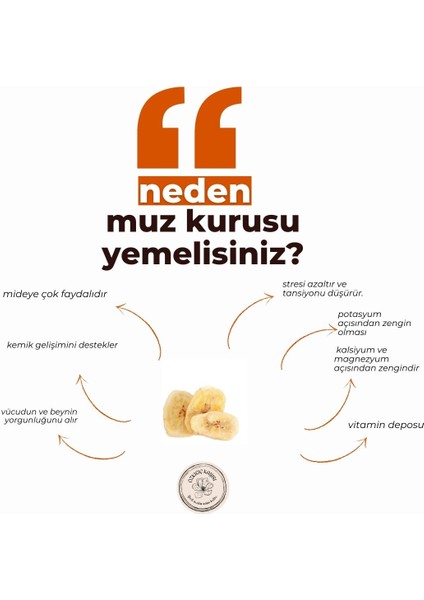 Kurutulmuş Doğal Muz Kurusu - 100 gr