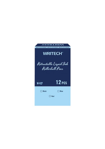 Wrıtech W-927 Basmalı Roller 0,5mm Kalem Mavi - 12'li Kutu