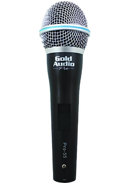 Gold Audio Pro-55 Profesyonel Kablolu Dinamik Cardoid Vocal El Mikrofonu